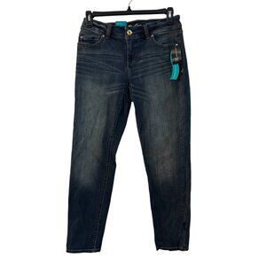 INC Womens Skinny Jeans 8S Curvy Fit Blue Dark Wash Mid Rise Stretch Denim